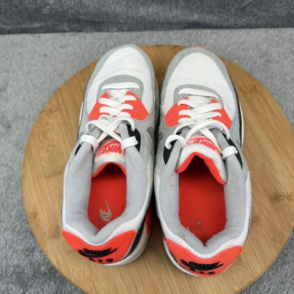 Nike Air Max 90 Shoes Boys Size 6.5Y White Gray Black Casual Sneakers DC8334-100